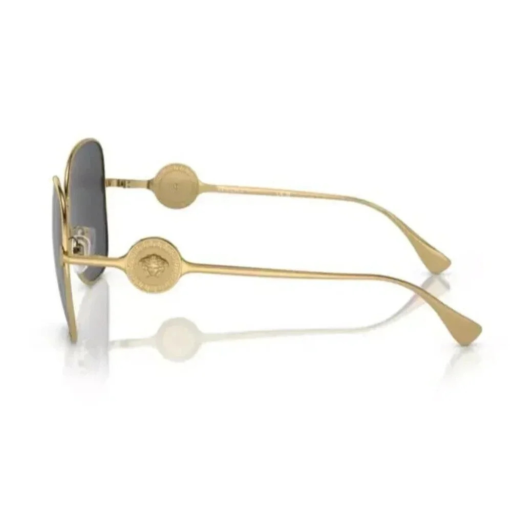 Versace VE2256 100287 60 Gold/ Dark Grey Women's Sunglasses - Picture 3 of 4